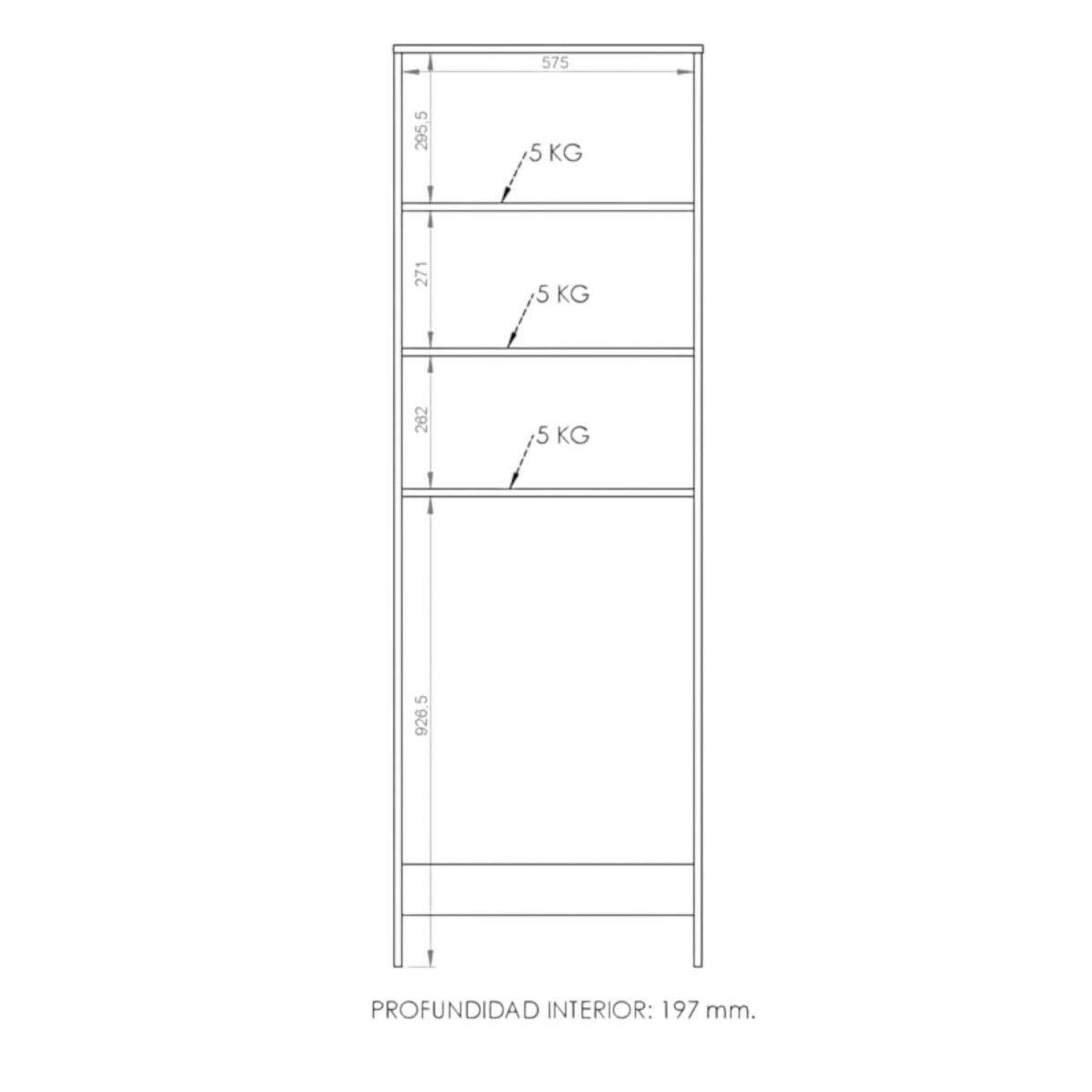 DIELFE MUEBLE SOBREINODORO 2 PUERTAS BLANCO - Imagen 4