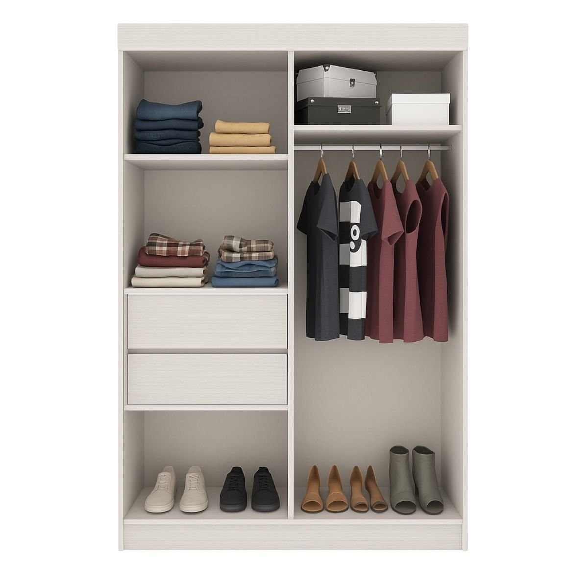 ROPERO CLASSIC 2 PUERTAS DELOS BLANCO 210CM x 120cm - Imagen 2