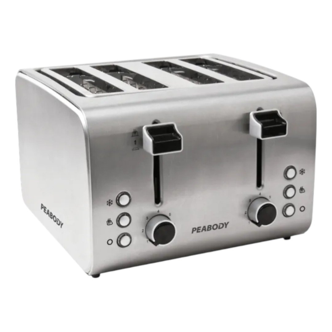 TOSTADORA 4 PANES PEABODY PE-T8520 COLOR ACERO INOXIDABLE