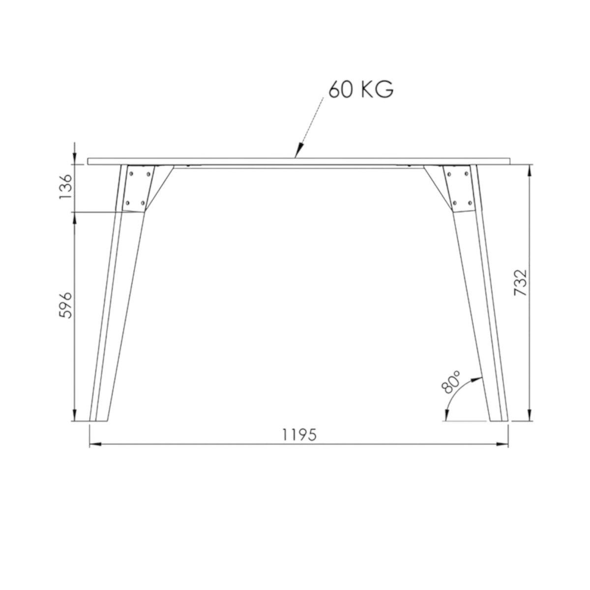 DIELFE MESA OSLO 1.20M - Imagen 3