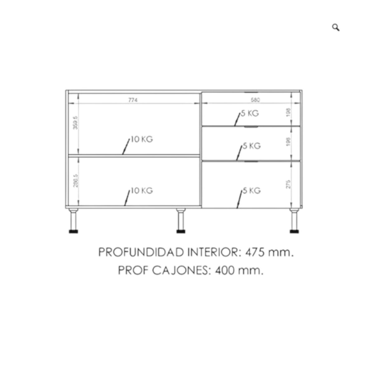 DIELFE BAJO MESADA CONFORT 1.40 - Imagen 4