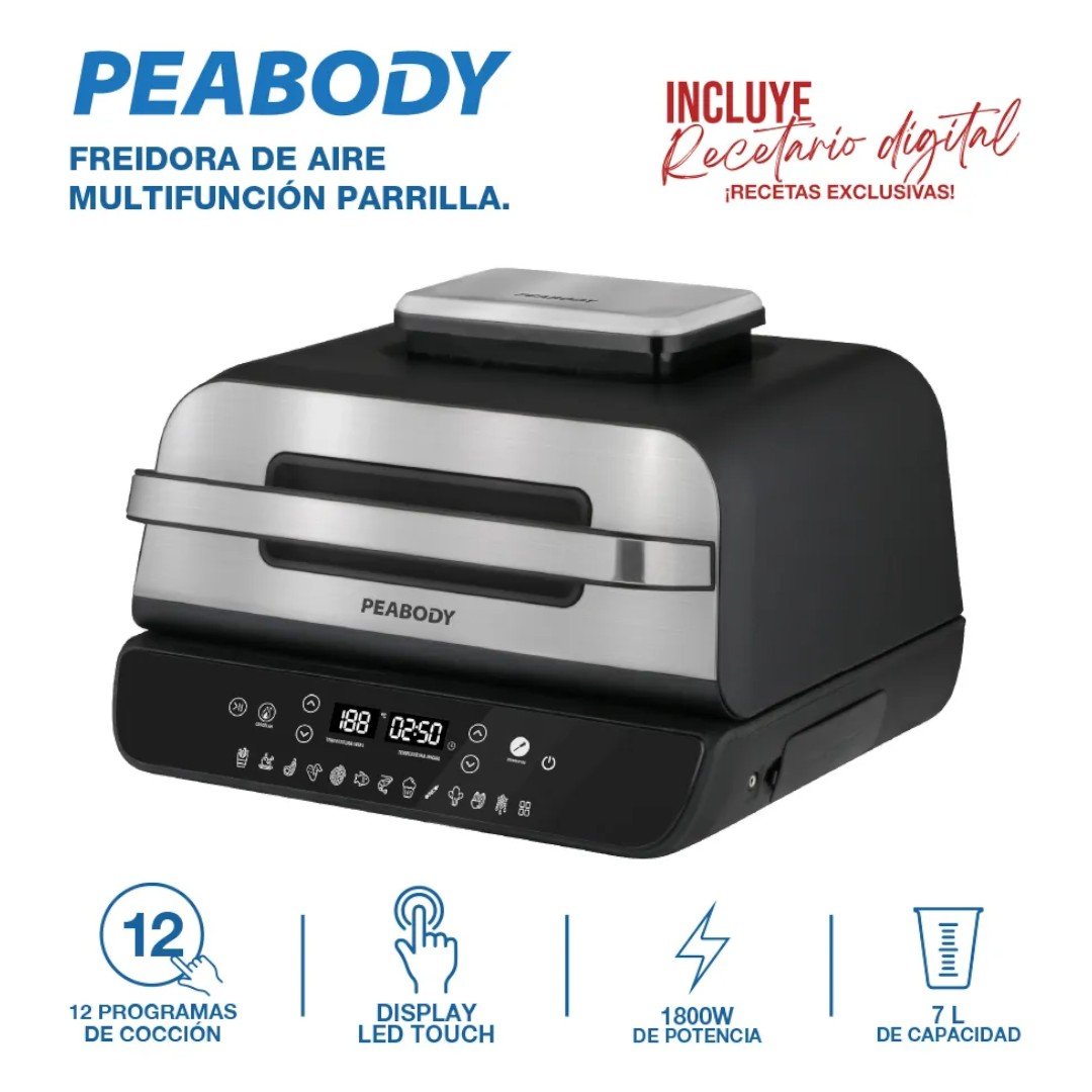 FREIDORA DE AIRE PEABODY Pe-afg03n 7LTS NEGRA 1.8kw COLOR NEGRO - Imagen 7