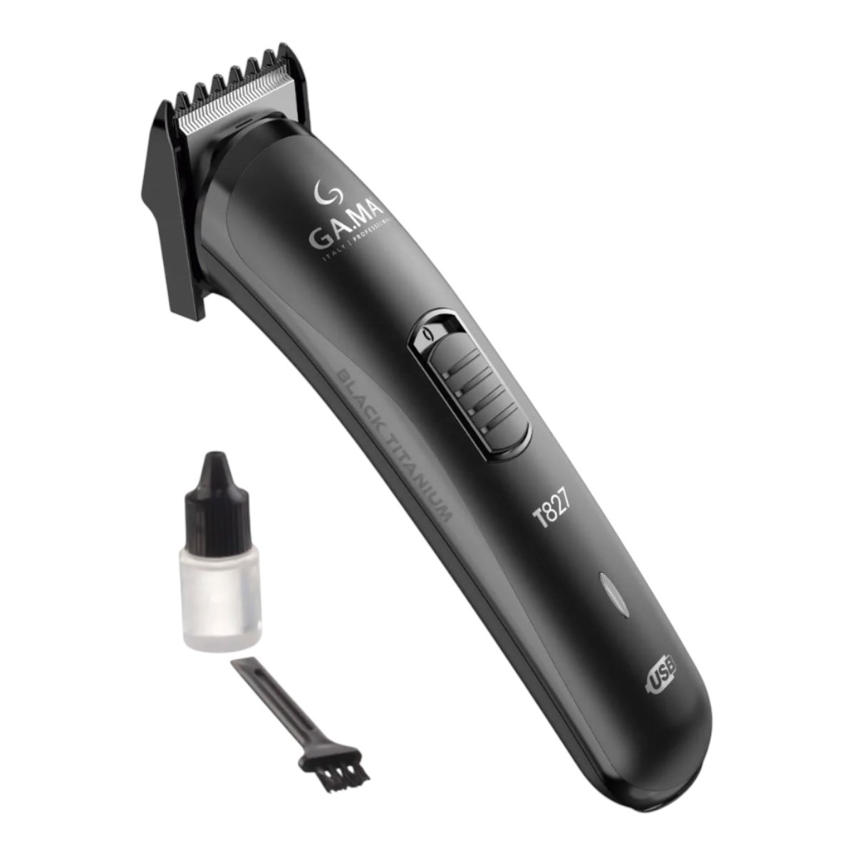 GAMA CORTADORA DE PELO BLACK TITANIUM CARGA USB TRIMMER T827 COLOR NEGRO - Imagen 3