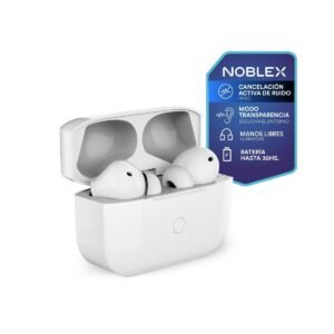AURICULARES INALÁMBRICOS BLUETOOTH NOBLEX BLANCOS HP100ANC