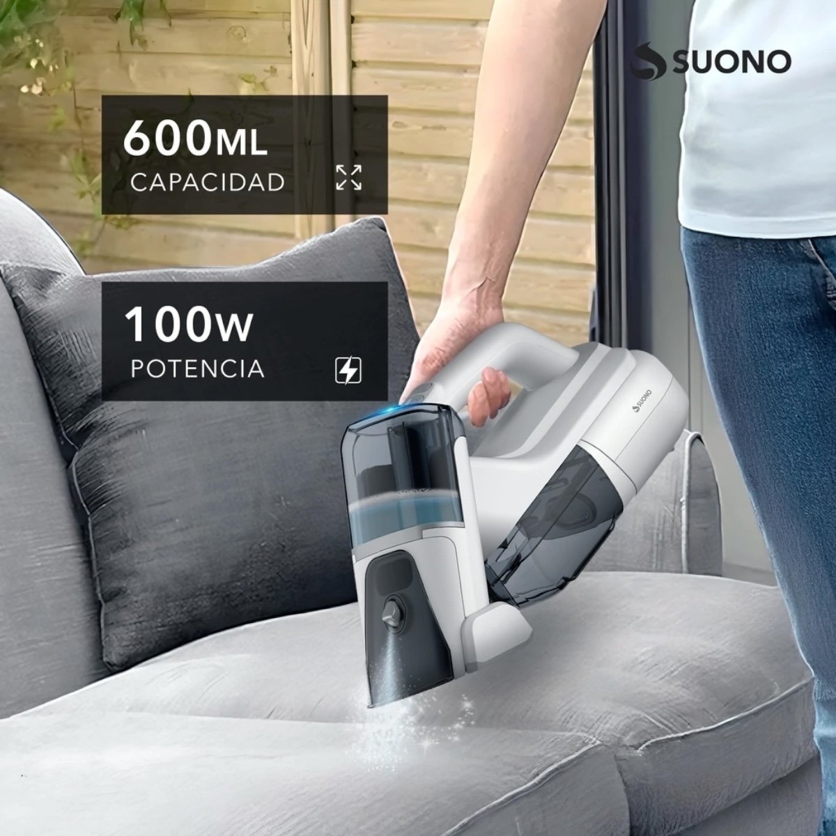 SUONO ASPIRADORA LIMPIA TAPIZADO DE MANO PORTÁTIL - Imagen 4
