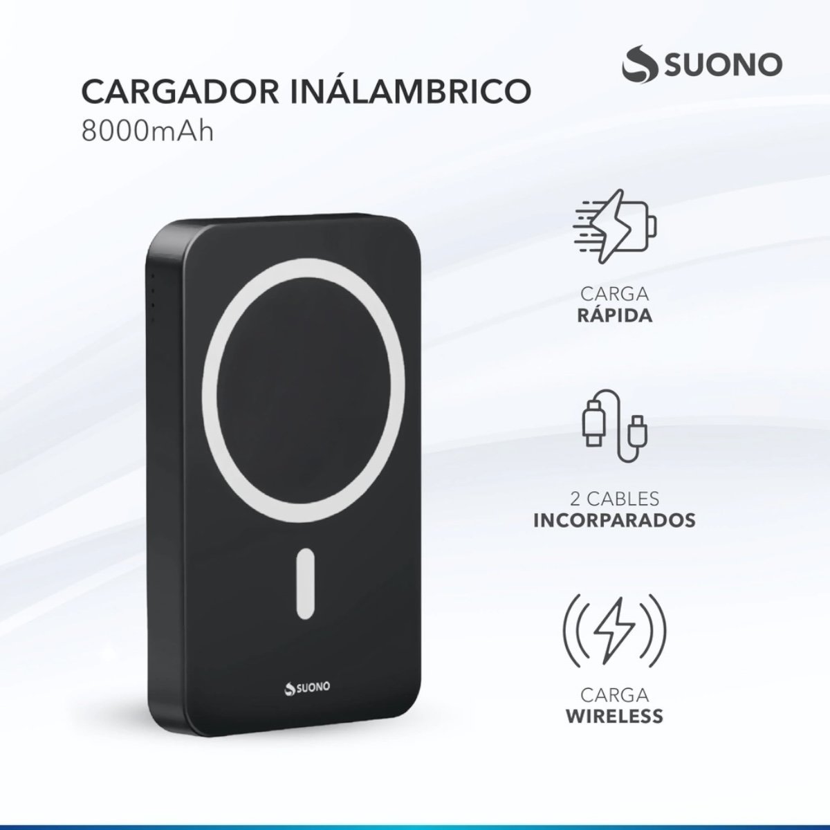 SUONO POWER BANK CARGADOR 8000 MAH - Imagen 4
