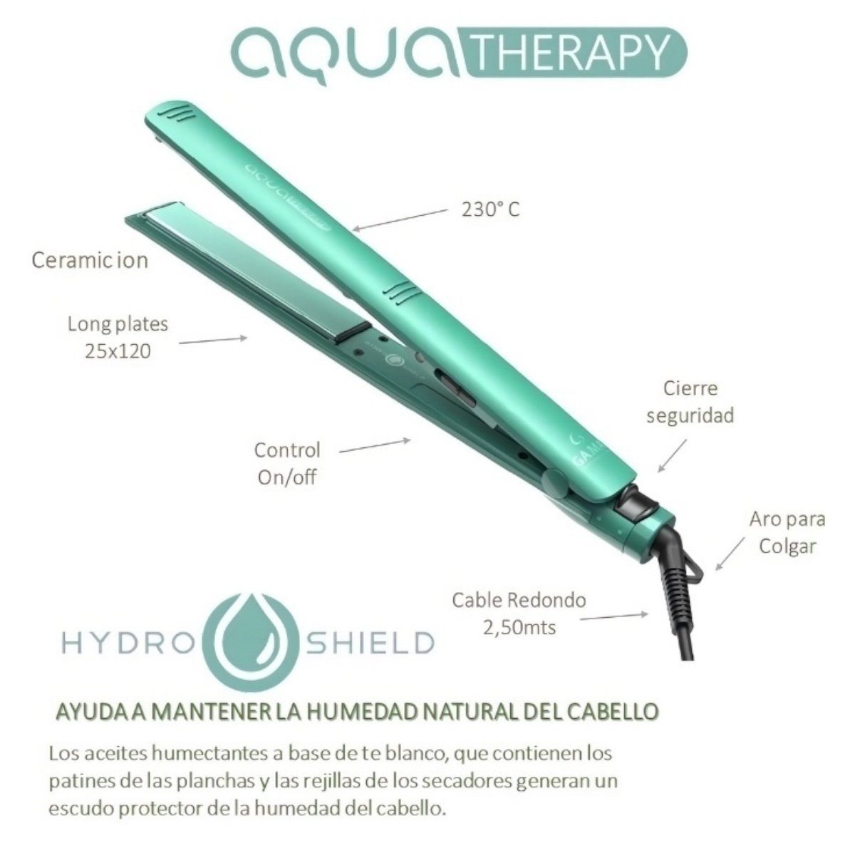 GAMA PLANCHITA ELEGANCE STD AQUA THERAPY ARG - Imagen 3