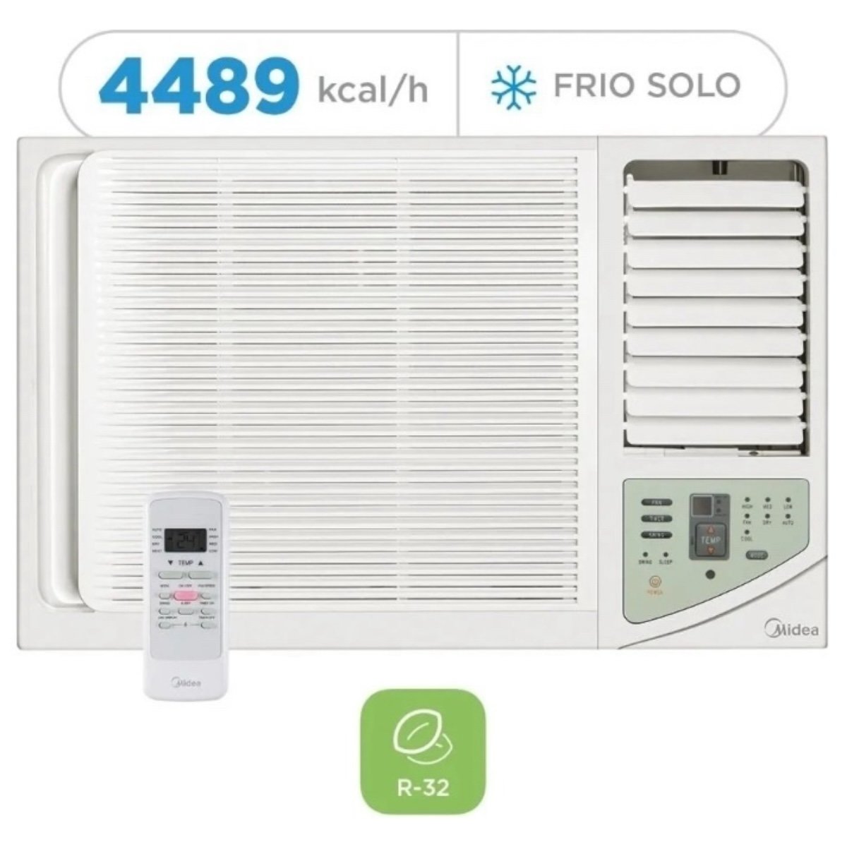 AIRE ACONDICIONADO MIDEA DE VENTANA 4489KCSL/H FRÍO BLANCO - Imagen 2