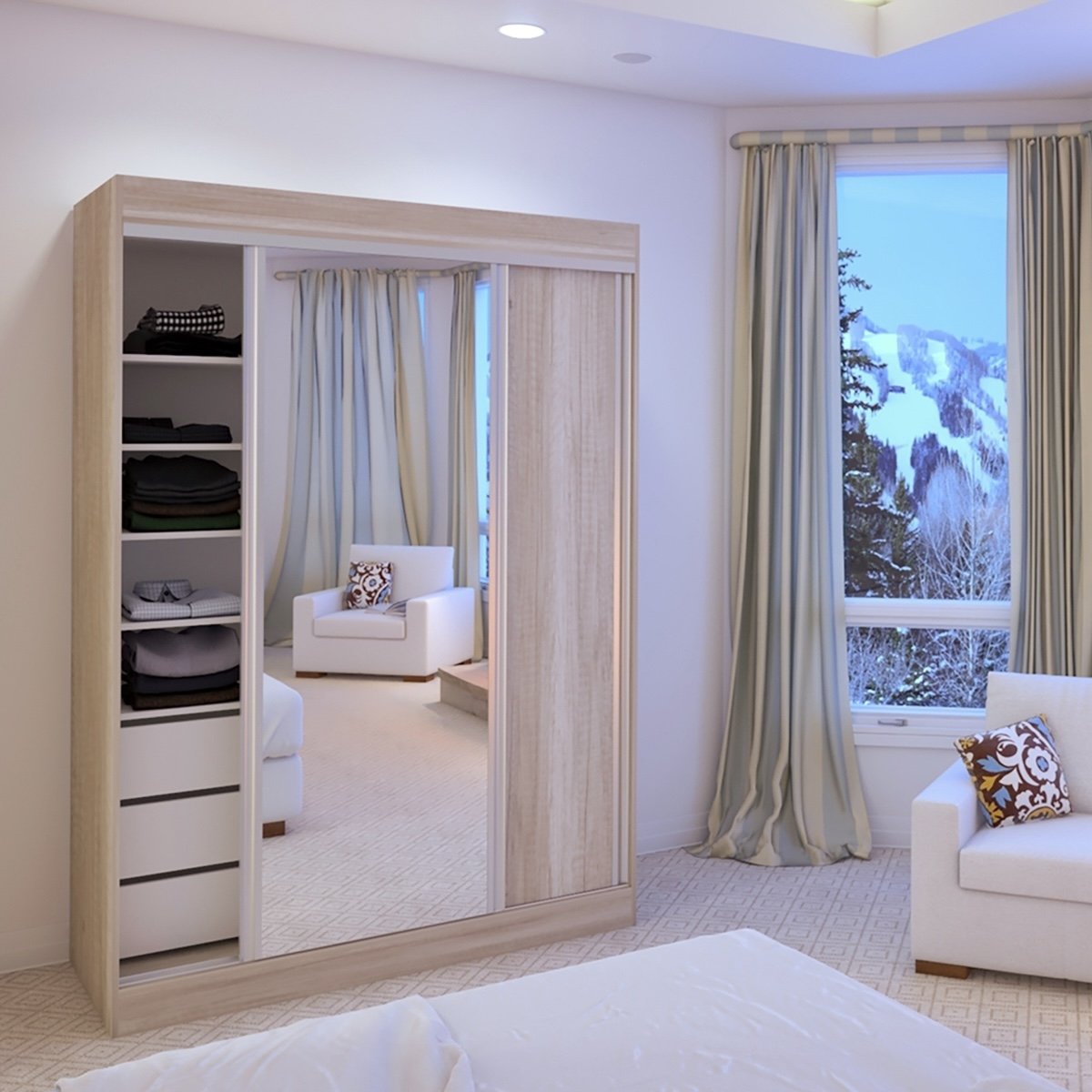 VESTIDOR 2 PUERTAS CORREDIZAS 1.40X2.00Mts 520-HE CORSA - Imagen 5