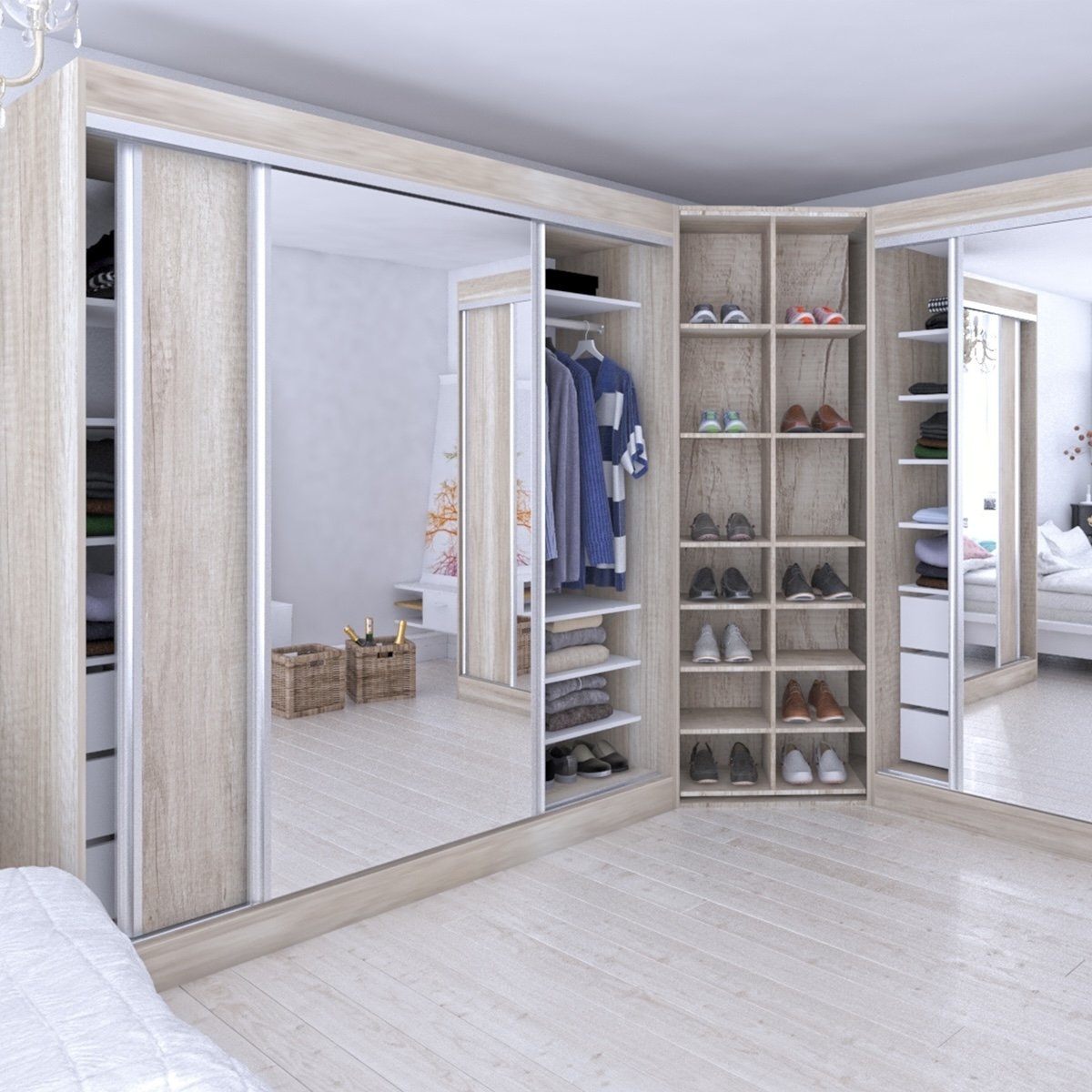 VESTIDOR 2 PUERTAS CORREDIZAS CON ESPEJO 140x200 CORSA - Imagen 5