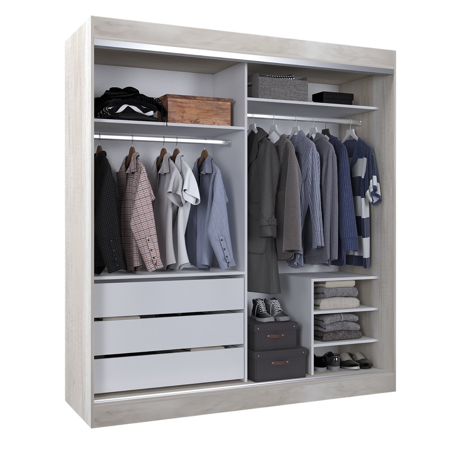 VESTIDOR 2 PUERTAS CORREDIZAS CON ESPEJO 180x200 CORSA - Imagen 4