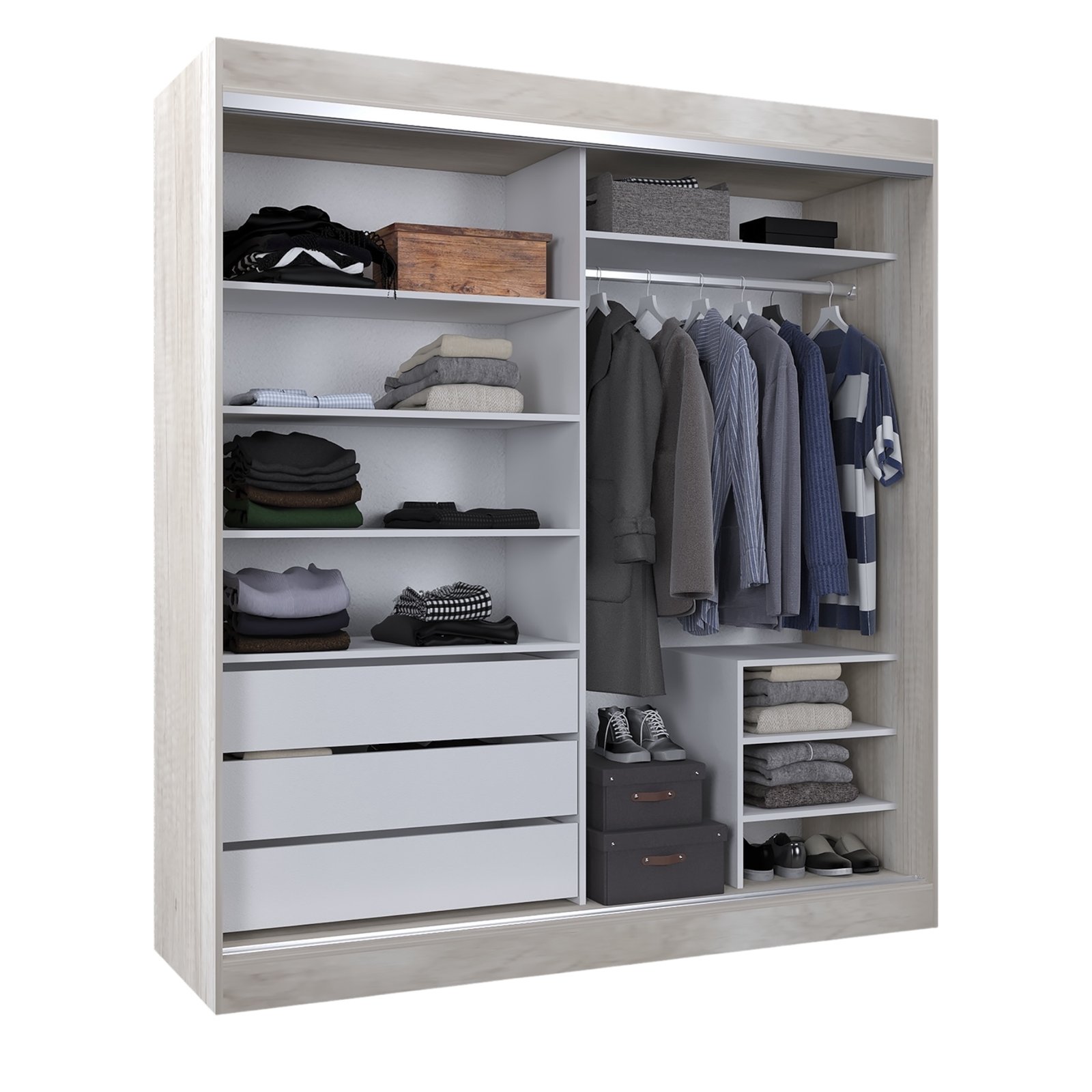 VESTIDOR 2 PUERTAS CORREDIZAS CON ESPEJO 180x200 CORSA - Imagen 2