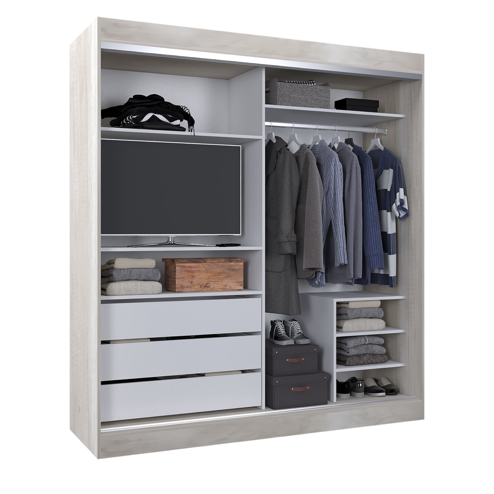 VESTIDOR 2 PUERTAS CORREDIZAS CON ESPEJO 180x200 CORSA - Imagen 5