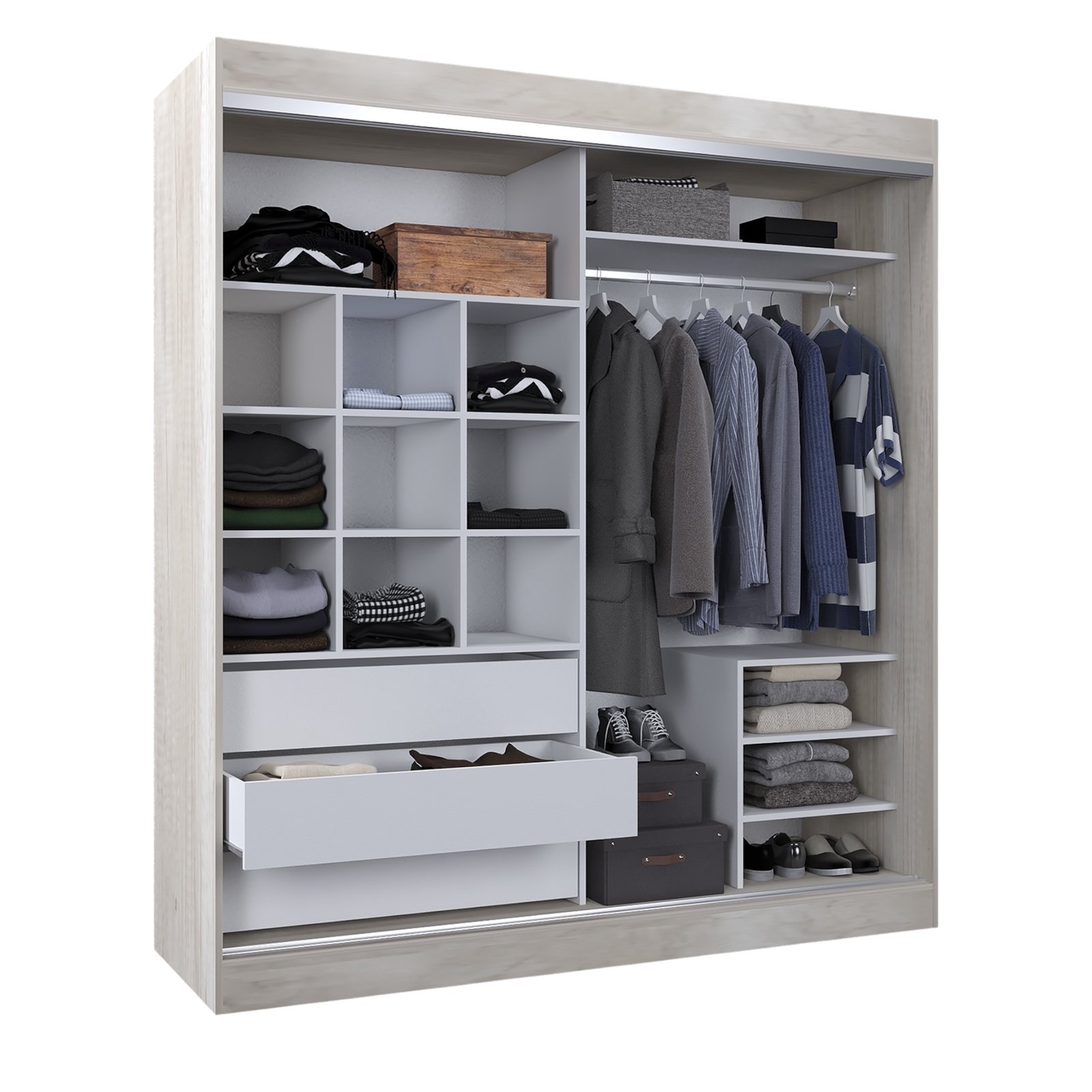 VESTIDOR 2 PUERTAS CORREDIZAS CON ESPEJO 180x200 CORSA - Imagen 3