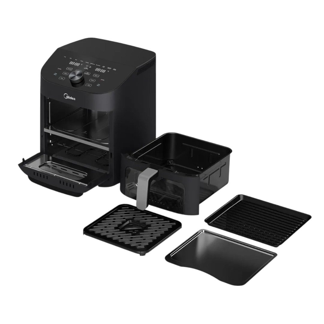 FREIDORA SIN ACEITE MIDEA 11 LTS 2 ZONAS DIGITAL NEGRA - Imagen 7