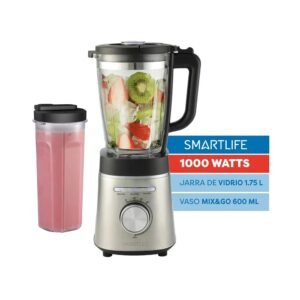 SMARTLIFE LICUADORA CON VASO Mix & Go 1,75LTS JARRA DE VIDRIO PICA HIELO 1000W SL-BL1402PN