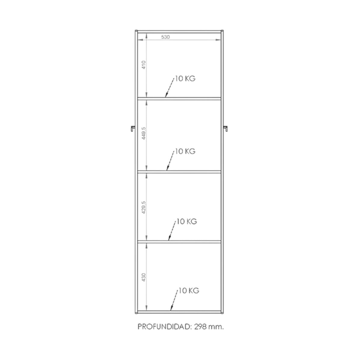 DIELFE DESPENSERO DE 2 PUERTAS GRANDE 4 ESTANTES BLANCO - Imagen 6