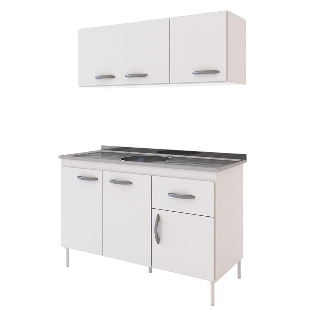 COMBO BAJO MESADA + ALACENA + BACHA 1.20M DELOS BLANCO