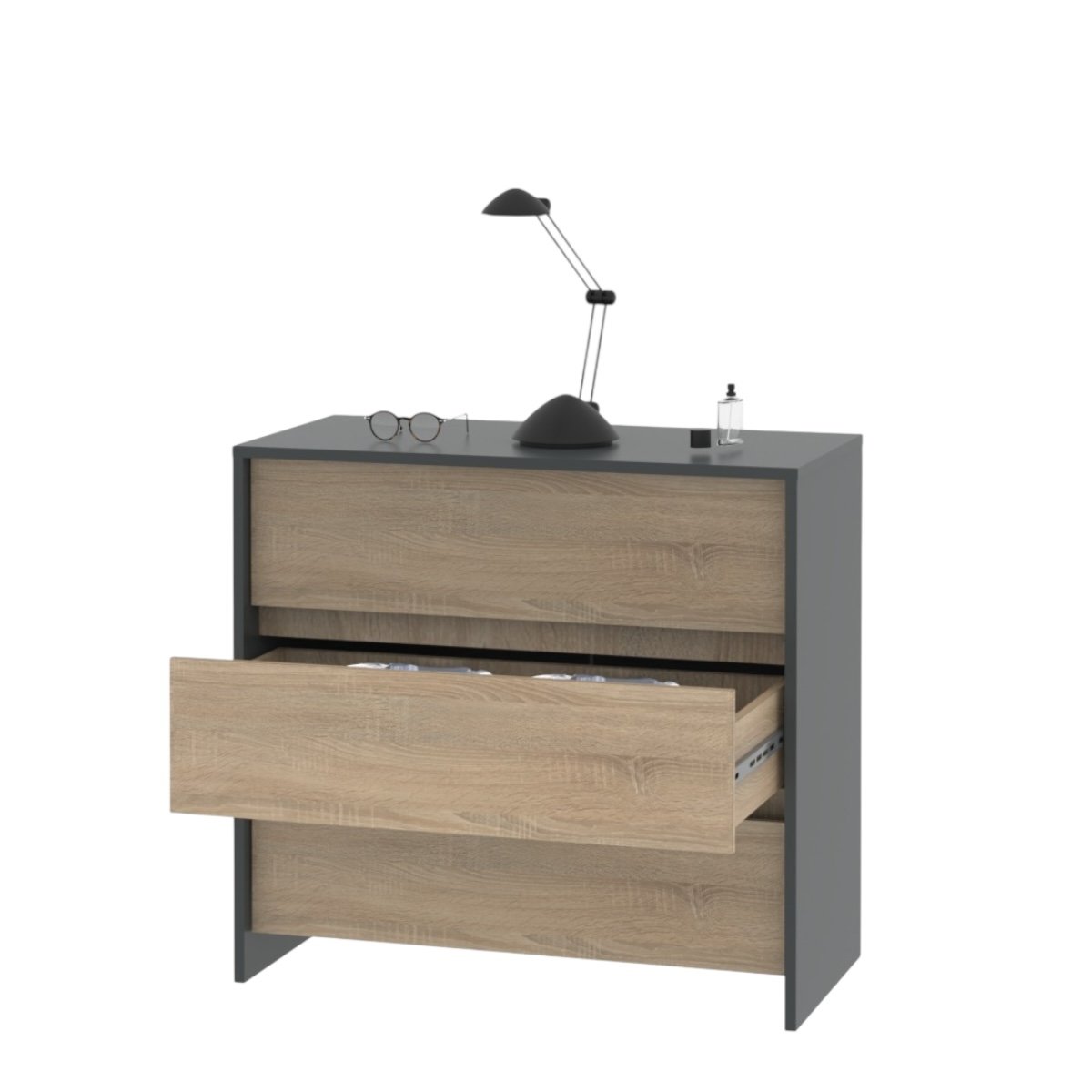 DIELFE COMODA 3 CAJONES NIZA CLN090 - Imagen 2