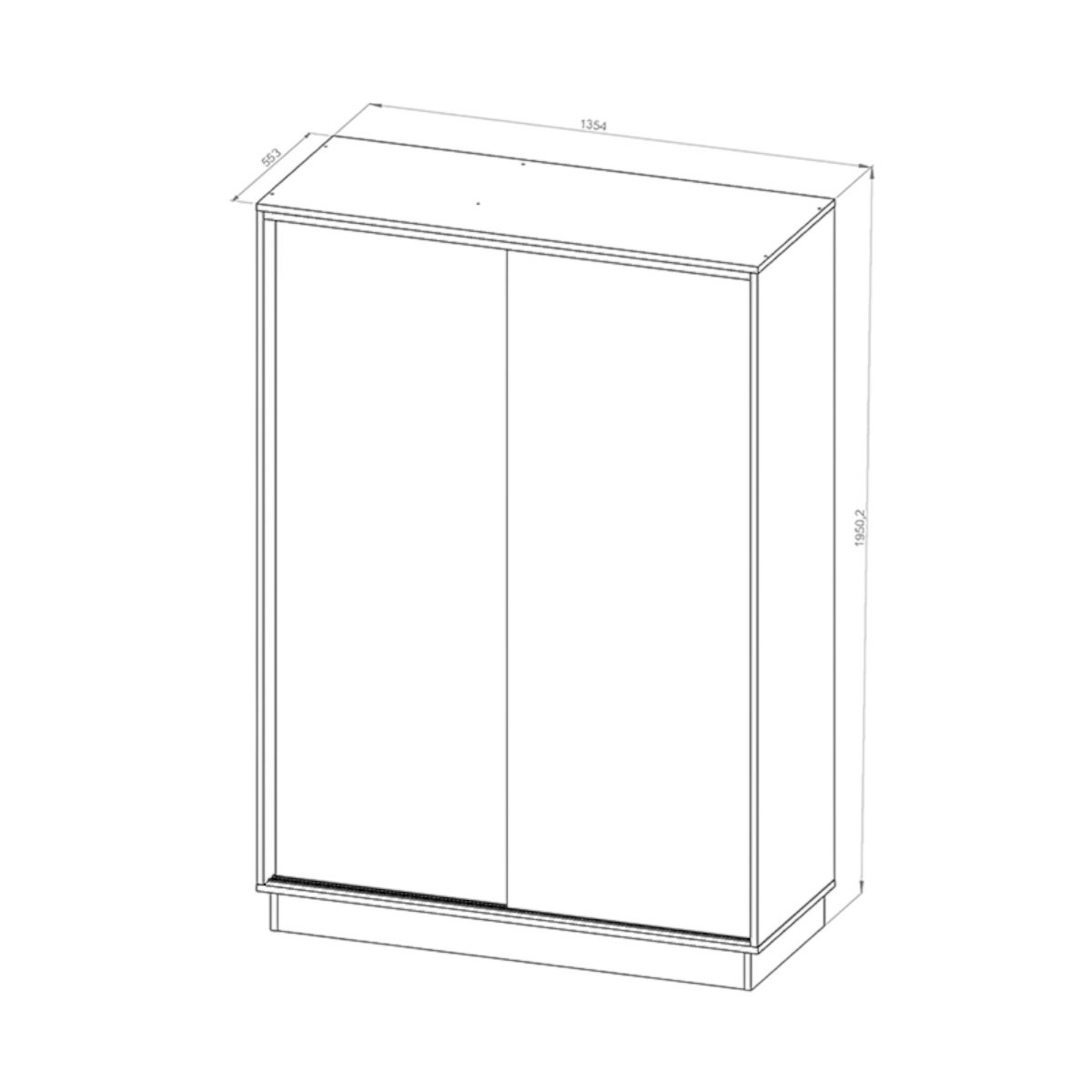 DIELFE PLACARD 2 PUERTAS CORREDIZAS 1,35Mt PE135 - Imagen 4